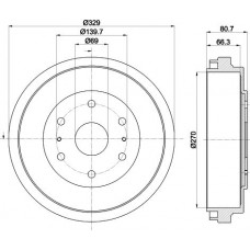 8DT 355 301-111 HELLA PAGID Гальмівний барабан