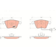 GDB1659 TRW Комплект гальмівних колодок дисковий гальм