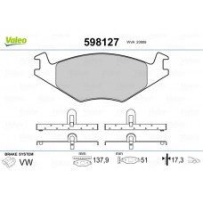 598127 VALEO Комплект гальмівних колодок дисковий гальм