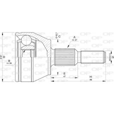 CVJ5751.10 OPEN PARTS Шарнирный комплект, Привідний вал