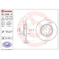 08.C308.10 BREMBO Гальмівний диск
