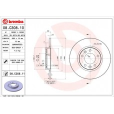 08.C308.11 BREMBO Гальмівний диск