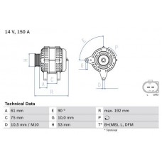 0 986 045 251 BOSCH Генератор
