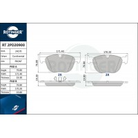 RT 2PD20900 ROTINGER Комплект гальмівних колодок дисковий гальм