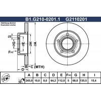 B1.G210-0201.1 GALFER Гальмівний диск