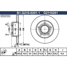 B1.G210-0201.1 GALFER Гальмівний диск