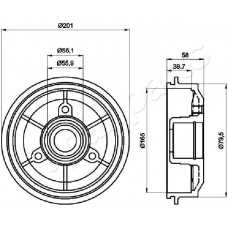 TA-0607 JAPANPARTS Гальмівний барабан