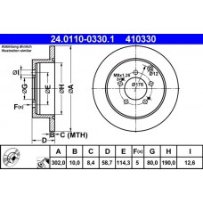 24.0110-0330.1 ATE Гальмівний диск