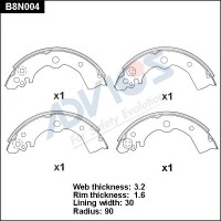 B8N004 ADVICS Комплект гальмівних колодок