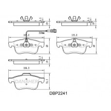 DBP2241 DANAHER Комплект гальмівних колодок дисковий гальм