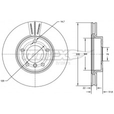 TX 72-85 TOMEX Brakes Гальмівний диск