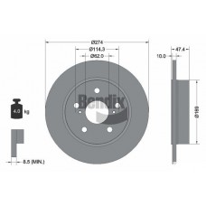 BDS2194 BENDIX Braking Гальмівний диск