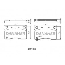 DBP1858 DANAHER Комплект гальмівних колодок дисковий гальм
