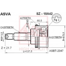 SZ-18A42 ASVA Шарнирный комплект, Привідний вал