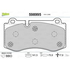 598995 VALEO Комплект гальмівних колодок дисковий гальм