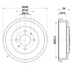 8DT 355 302-691 HELLA PAGID Гальмівний барабан