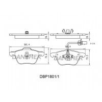 DBP1801/1 DANAHER Комплект гальмівних колодок дисковий гальм