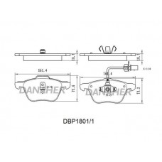 DBP1801/1 DANAHER Комплект гальмівних колодок дисковий гальм