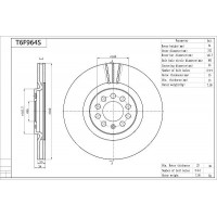 T6F964S AISIN Гальмівний диск