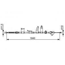 1 987 482 653 BOSCH Тросик, cтояночный тормоз