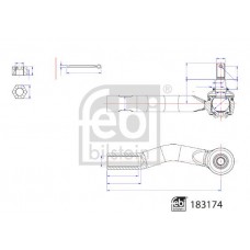 183174 FEBI BILSTEIN Наконечник поперечної кермової тяги
