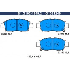 B1.G102-1249.2 GALFER Комплект гальмівних колодок дисковий гальм