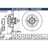 B1.G210-0325.2 GALFER Гальмівний диск