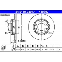 24.0110-0397.1 ATE Гальмівний диск