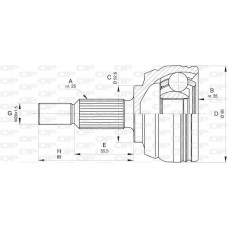 CVJ5801.10 OPEN PARTS Шарнирный комплект, Привідний вал