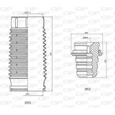 DCK5054.04 OPEN PARTS Пилозахисний комплект амортизатор