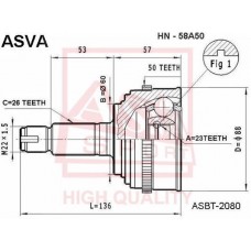 HN-58A50 ASVA Шарнирный комплект, Привідний вал