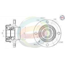 70-210052 MULTIPARTS Комплект підшипника ступиці колеса