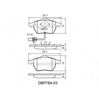 DBP784-03 DANAHER Комплект гальмівних колодок дисковий гальм