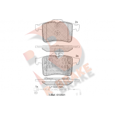 RB1981-202 R BRAKE Комплект гальмівних колодок дисковий гальм