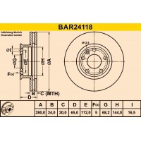 BAR24118 BARUM Гальмівний диск