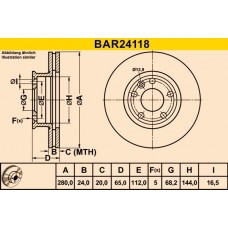 BAR24118 BARUM Гальмівний диск