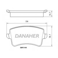 DBP2106 DANAHER Комплект гальмівних колодок дисковий гальм