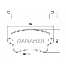 DBP2106 DANAHER Комплект гальмівних колодок дисковий гальм