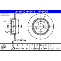 24.0110-0404.1 ATE Гальмівний диск