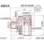 AD-012A45 ASVA Шарнирный комплект, Привідний вал