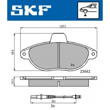 VKBP 80423 E SKF Комплект гальмівних колодок дисковий гальм