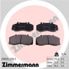 29835.220.1 ZIMMERMANN КомплеК т гальмівних колодок, дискове гальмо