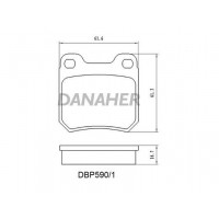 DBP590/1 DANAHER Комплект гальмівних колодок дисковий гальм