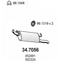 34.7056 ASSO Глушник вихлопних газів кінцевий