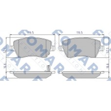 FO 839181 FOMAR Friction Комплект гальмівних колодок дисковий гальм