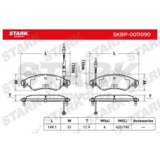 SKBP-0011090 Stark Комплект гальмівних колодок дисковий гальм