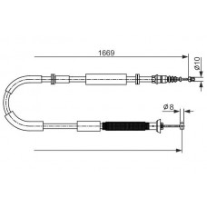 1 987 482 588 BOSCH Тросик, cтояночный тормоз