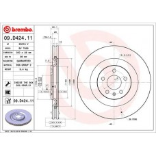 09.D424.11 BREMBO Гальмівний диск