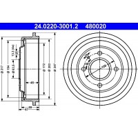 24.0220-3001.2 ATE Гальмівний барабан