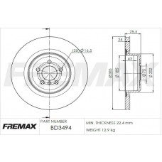 BD-3494 FREMAX Гальмівний диск